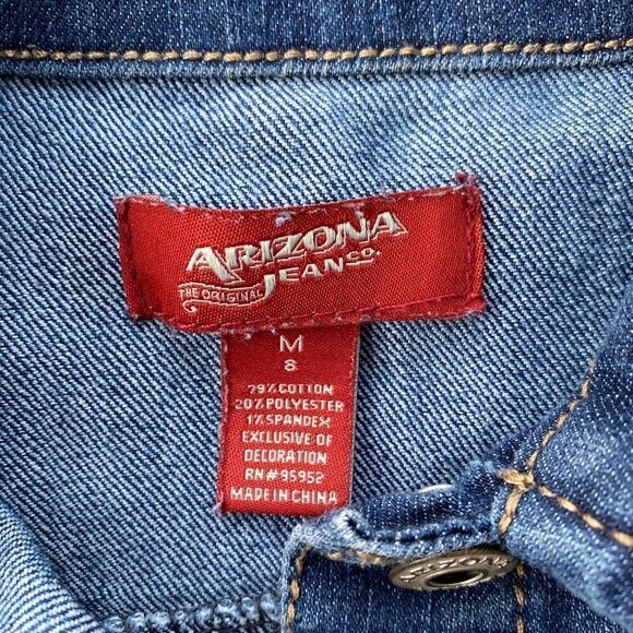 🌴 Arizona Jeans Crop Jean Jacket M/8 - Picture 3 of 11